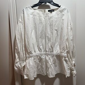 NWT Banana Republic Women’s Synched Waist Top in White Size L